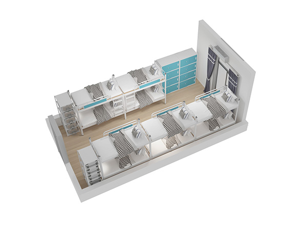 設計學生宿舍上下鋪鐵床的模型
